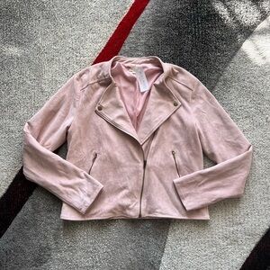 Hem & Thread Microsuede Cropped Mauve Jacket